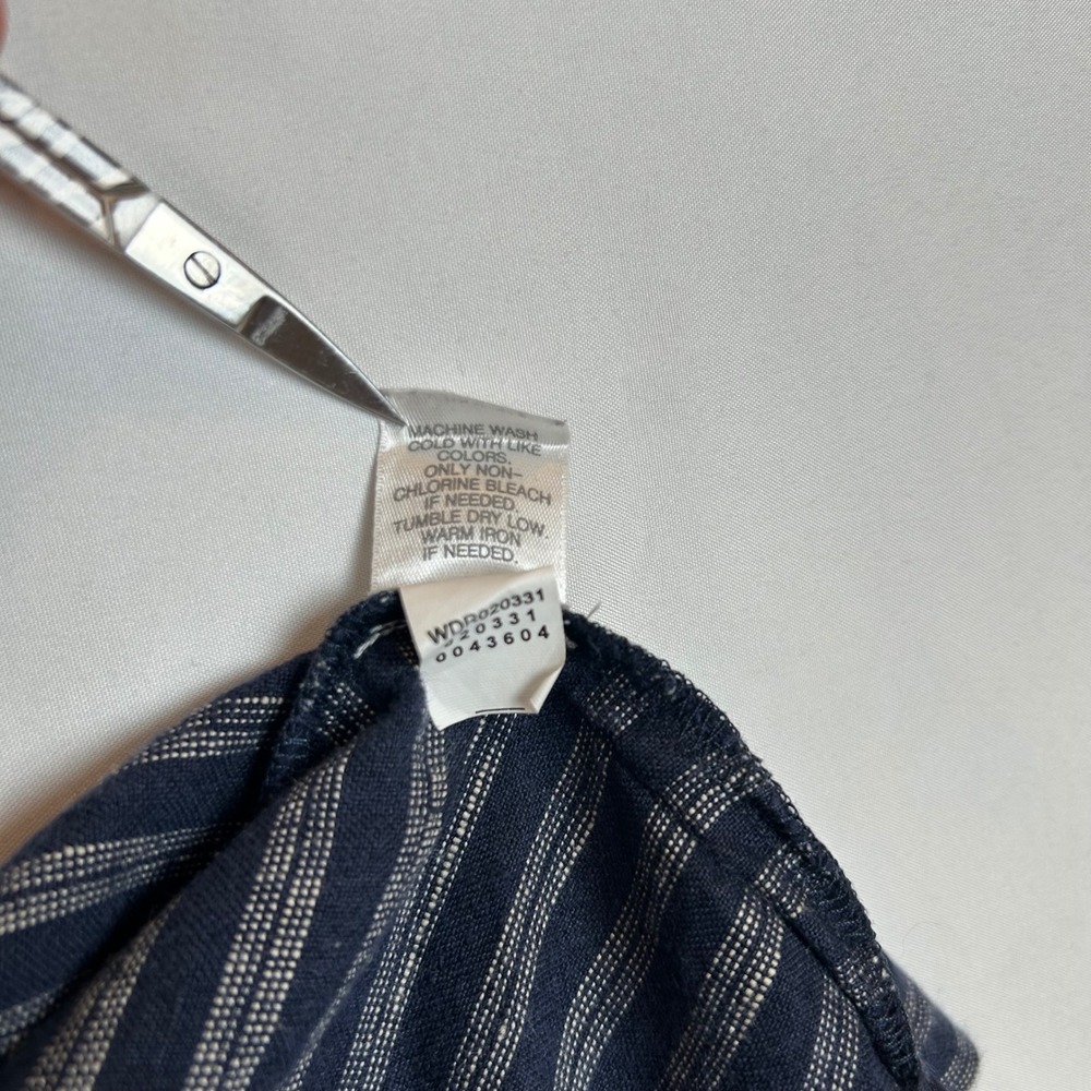 J Jill Linen Stripe Sleeveless Shift Dress Women Size S Blue Casual - Picture 5 of 10